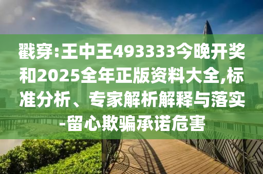 戳穿:王中王493333今晚开奖和2025全年正版资料大全,标准分析、专家解析解释与落实-留心欺骗承诺危害