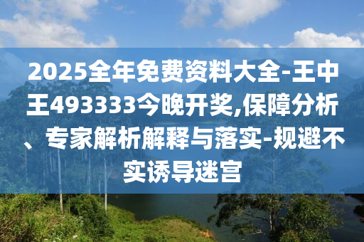 2025全年免费资料大全-王中王493333今晚开奖,保障分析、专家解析解释与落实-规避不实诱导迷宫